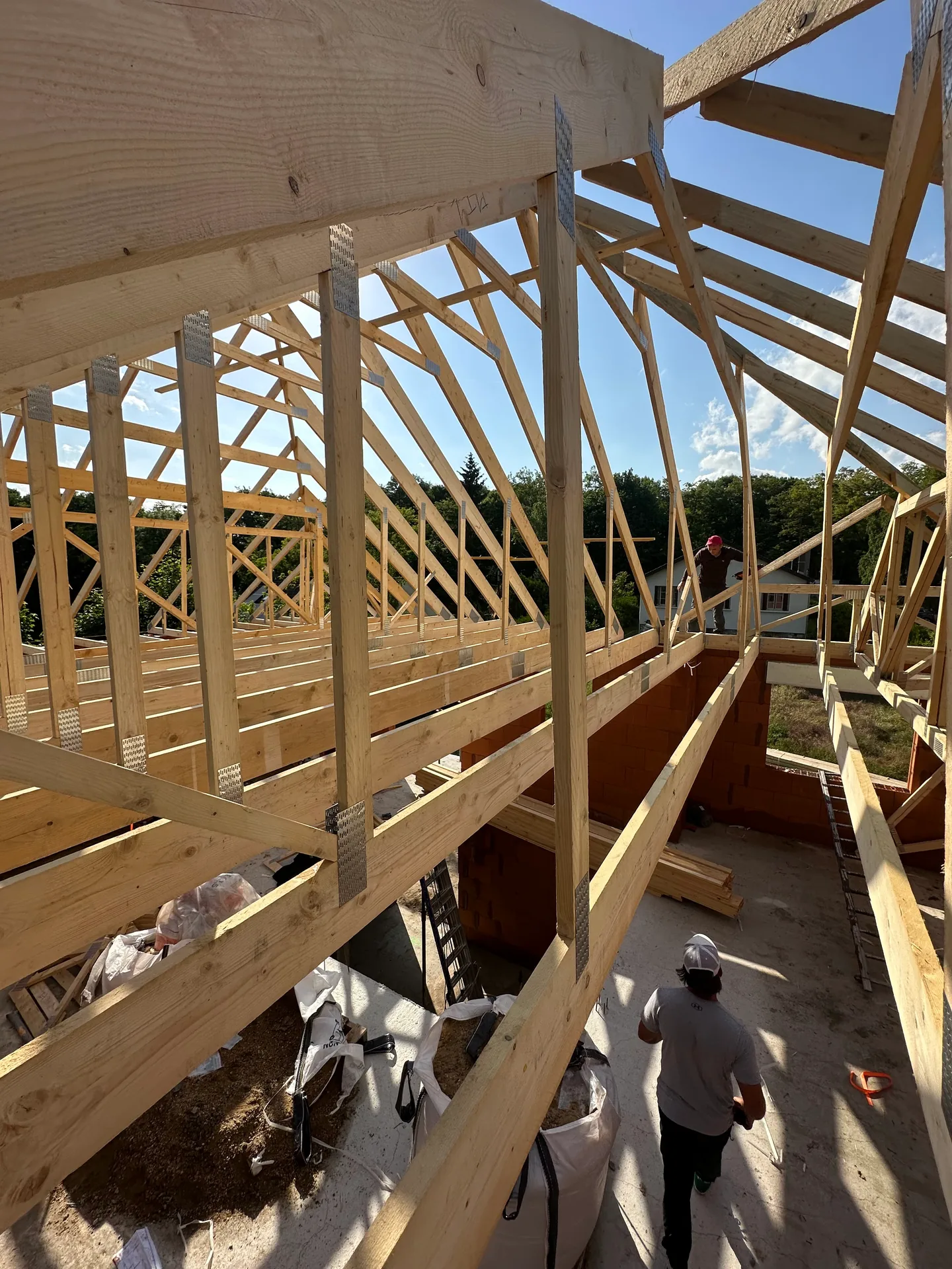 Structure de charpente en bois